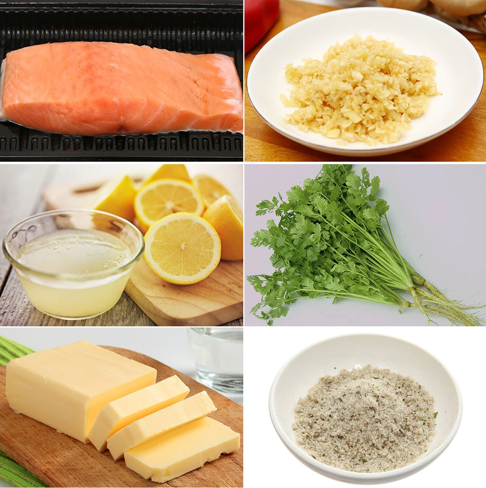 bước chuẩn bị nguyên liệu làm món cá hồi