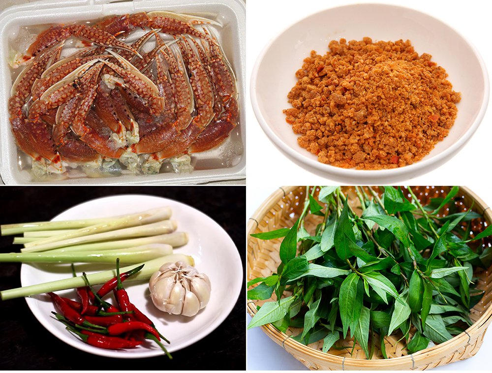 nguyên liệu làm món càng ghẹ rang muối